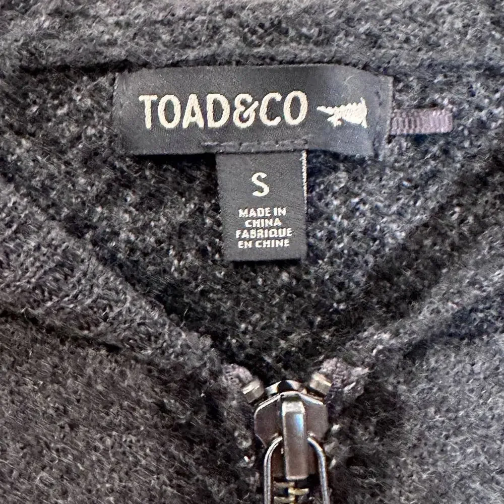 Toad & Co Heartfelt Plaid Zip Wool Sweater size small - Picture 2 of 10